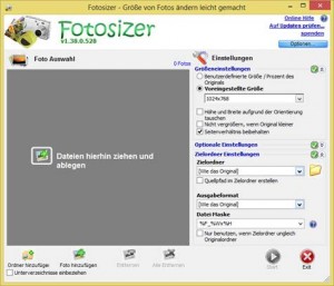 Bilder verkleinern mit Fotosizer